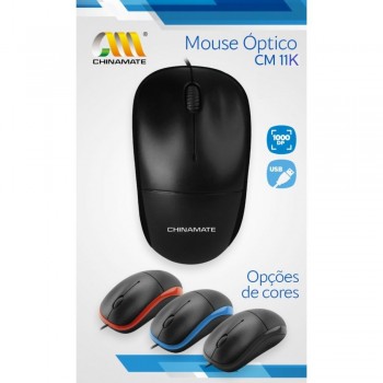 Mouse Óptico Usb Cm-11K Preto Chinamate Com Fio