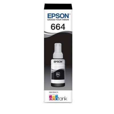 TINTA EPSON T664120AL T664120 T664 PRETO | L200 L220 L110 L355 L555 L396 L455 L365 | ORIGINAL 70ML