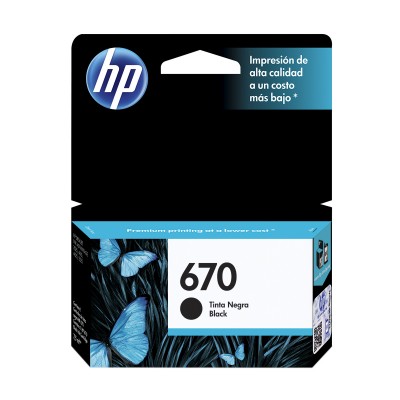 CARTUCHO DE TINTA HP 670 CZ113AB | PRETO | ORIGINAL HP | 7,5 ML